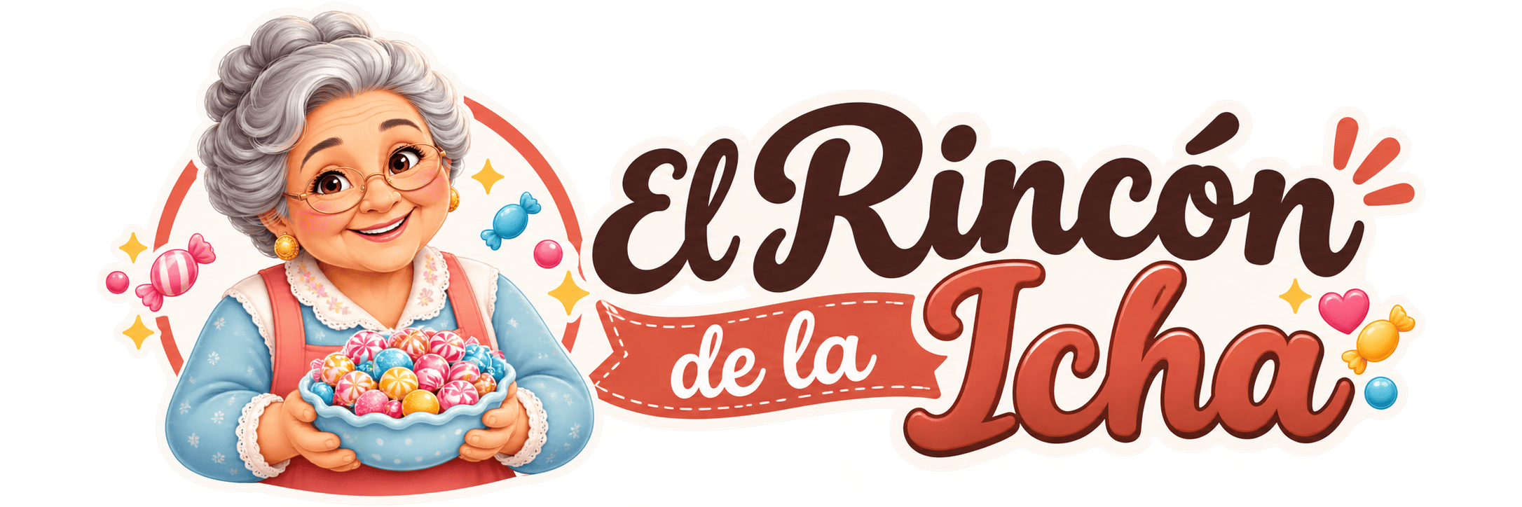 Banner oficial El Rincón de la Icha Banner de El Rincón de la Icha con La Icha, una abuelita sonriente sosteniendo dulces