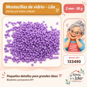 133490 Mostacillas de vidrio – Lila – 2 mm – 50 g