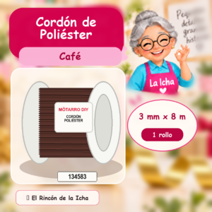 134583 Cordón de Poliéster Café 3 mm x 8 m