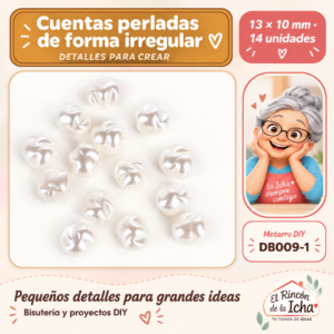 DB009-1 Cuentas perladas de forma irregular – 13 × 10 mm – 14 unidades