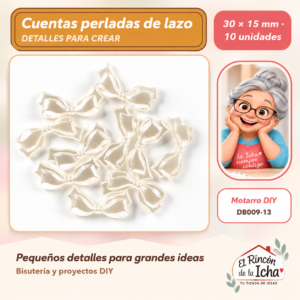 DB009-13 Cuentas perladas de lazo – 30 × 15 mm – 10 unidades