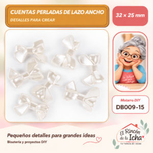 DB009-15 Cuentas perladas de lazo ancho – 32 × 25 mm
