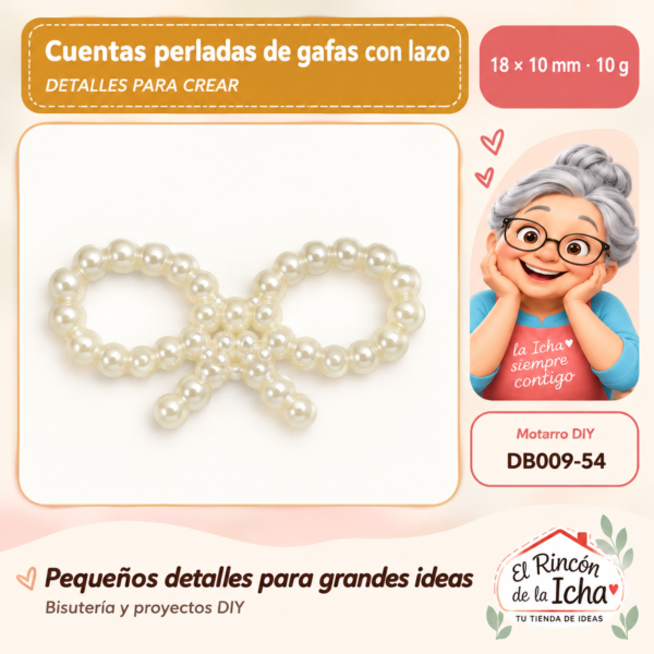 Cuentas perladas de gafas con lazo – 18 × 10 mm – 10 g