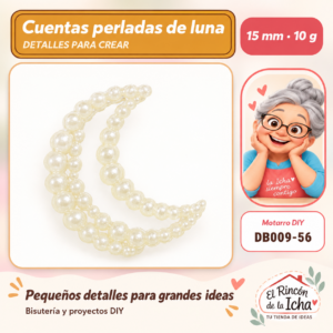 DB009-56 Cuentas perladas de luna – 15 mm – 10 g