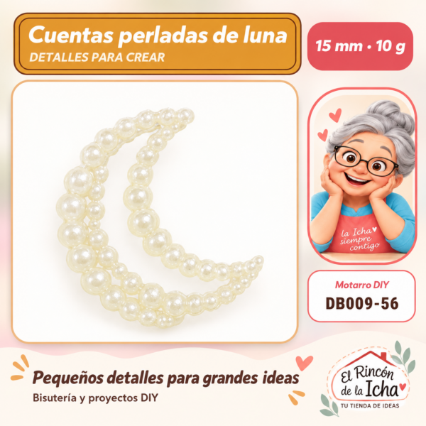 Cuentas perladas de luna – 15 mm – 10 g