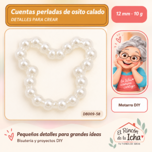 DB009-58 Cuentas perladas de osito calado – 12 mm – 10 g