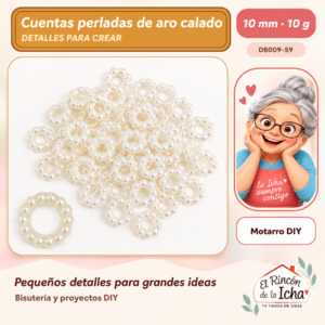 DB009-59 Cuentas perladas de aro calado – 10 mm – 10 g