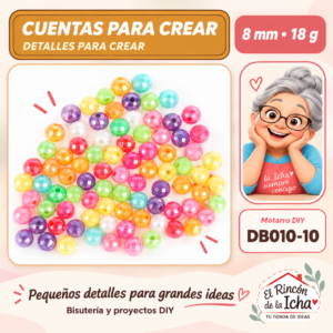 DB010-10 Cuentas facetadas tipo disco – Multicolor – 8 mm – 18 g