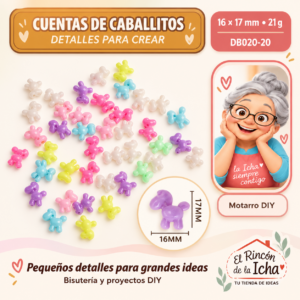 DB020-20 Cuentas de caballitos – Multicolor – 16 × 17 mm – 21 g