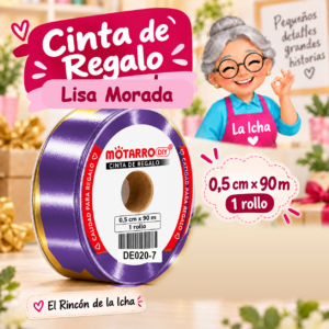 DE020-7 Cinta de Regalo Lisa Morada 0,5 cm x 90 m