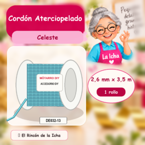 DE032-13 Cordón Aterciopelado Celeste 2,6 mm x 3,5 m