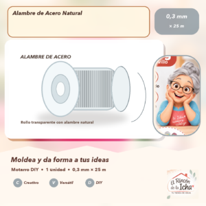 DE039-1 Alambre de Acero Natural 0,3 mm × 25 m