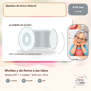 DE039-4 Alambre de Acero Natural 0,45 mm × 22 m