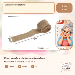 Cinta de Yute Natural 3 cm × 2 m