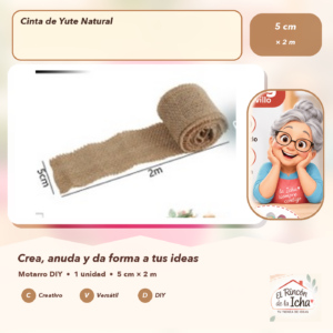 Cinta de Yute Natural 5 cm × 2 m
