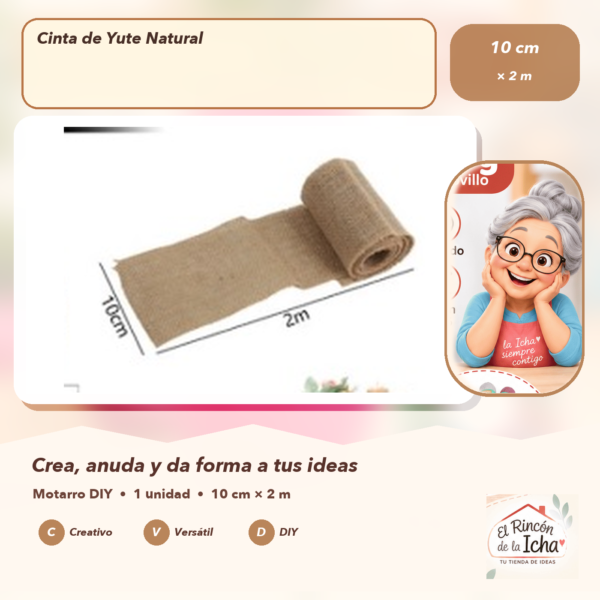 Cinta de Yute Natural 10 cm × 2 m