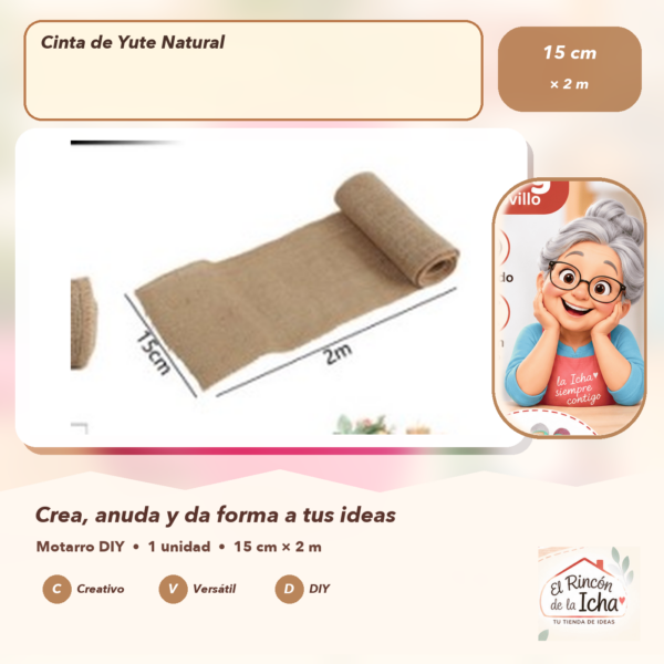 Cinta de Yute Natural 15 cm × 2 m