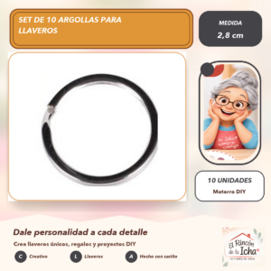Set de 10 Argollas para Llaveros 2,8 cm