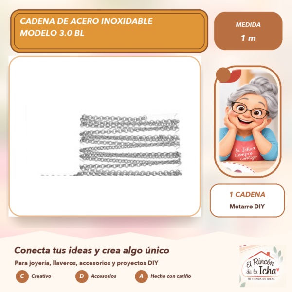 Cadena de Acero Inoxidable Modelo 3.0 BL 1 m