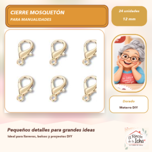 DG005-21 Set de 24 Cierres Mosquetón Metálicos Dorado 12 mm Modelo 302