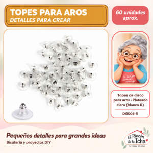 DG006-5 Topes de disco para aros – Plateado claro (blanco K) – 60 unidades aprox.