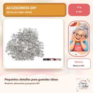 DG008-44 Casquillas Florales Lisas Plateado 6 mm 10 g