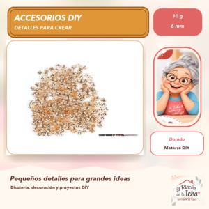 DG008-45 Casquillas Florales Lisas Dorado 6 mm 10 g