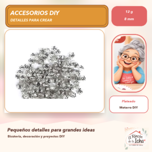 DG008-46 Casquillas Florales Lisas Plateado 8 mm 12 g