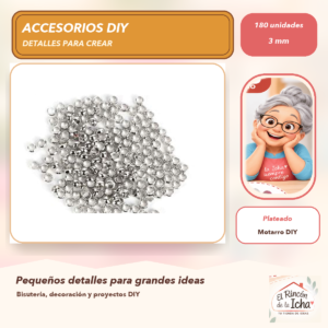 DG014-5 Set de 180 Cuentas de Fijación Plateado 3 mm