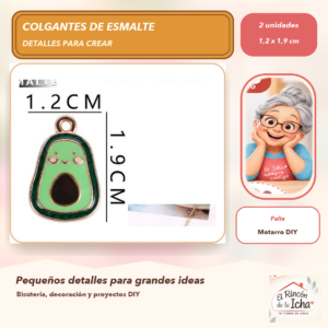 DG024-14 Set de 2 Colgantes de Esmalte Palta 1,2 x 1,9 cm