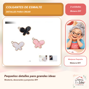 DG024-29 Set de 2 Colgantes de Esmalte Mariposa Pequeña
