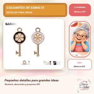 DG024-32 Set de 2 Colgantes de Esmalte Llave