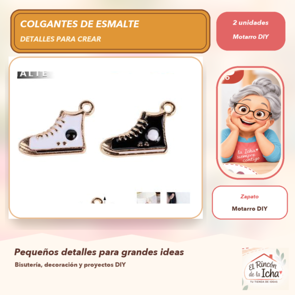 Set de 2 Colgantes de Esmalte Zapato