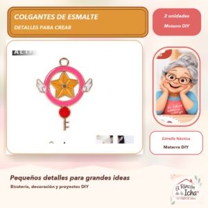 DG024-38 Set de 2 Colgantes de Esmalte Estrella Náutica