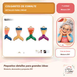 DG024-39 Set de 1 Colgante de Esmalte Cola de Sirena