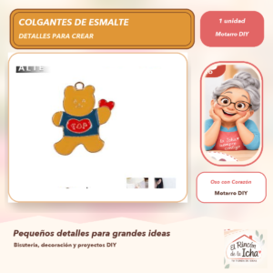 DG024-40 Set de 1 Colgante de Esmalte Oso con Corazón