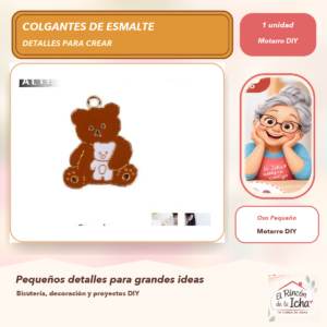 DG024-41 Set de 1 Colgante de Esmalte Oso Pequeño