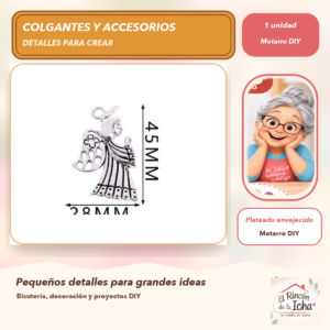 DG025-48 Colgante Ángel Metal Plateado envejecido