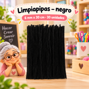 RI-0004646-1.png Limpiapipas 6 mm x 30 cm, 30 unidades - Negro