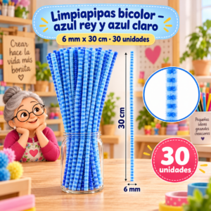 RI-0004654-1.png Limpiapipas bicolor 6 mm x 30 cm, 30 unidades - Azul rey y azul claro