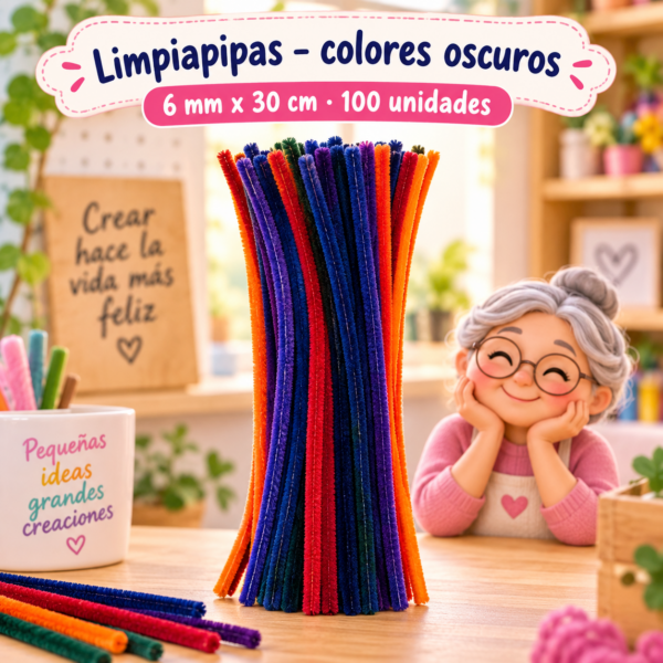 RI-0004662-1.png Limpiapipas 6 mm x 30 cm, 100 unidades - Colores oscuros