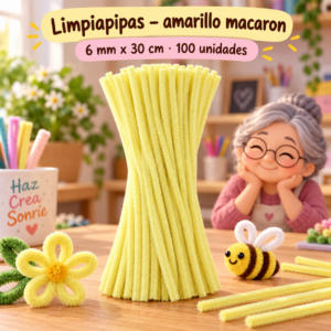 RI-0004663-1.png Limpiapipas 6 mm x 30 cm, 100 unidades - Amarillo macaron