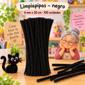 RI-0004668-1.png Limpiapipas 6 mm x 30 cm, 100 unidades - Negro