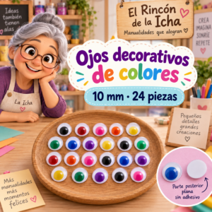 RI-0004695-1.png Ojos decorativos de colores 10 mm, 24 piezas