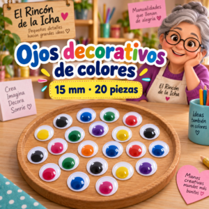 RI-0004696-1.png Ojos decorativos de colores 15 mm, 20 piezas