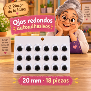 RI-0004711-1.png Ojos decorativos negros redondos autoadhesivos 20 mm, 18 piezas