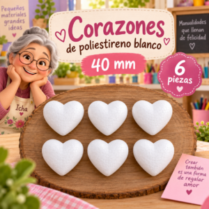 RI-0004744-1.png Corazón de poliestireno 40 mm, 6 piezas