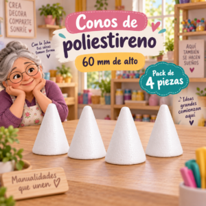RI-0004748-1.png Cono de poliestireno 60 mm, 4 piezas