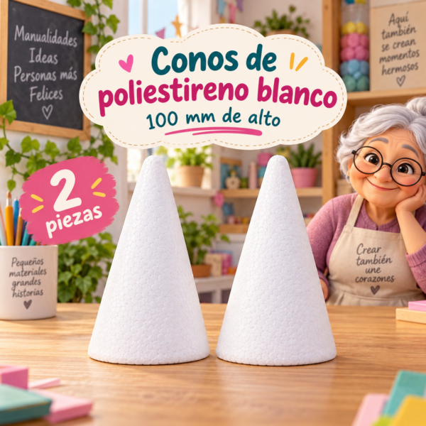 Cono de poliestireno 100 mm, 2 piezas