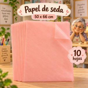 RI-0004779-1.png Papel de seda 17 g, 50 x 66 cm, 10 hojas, rosa melocotón